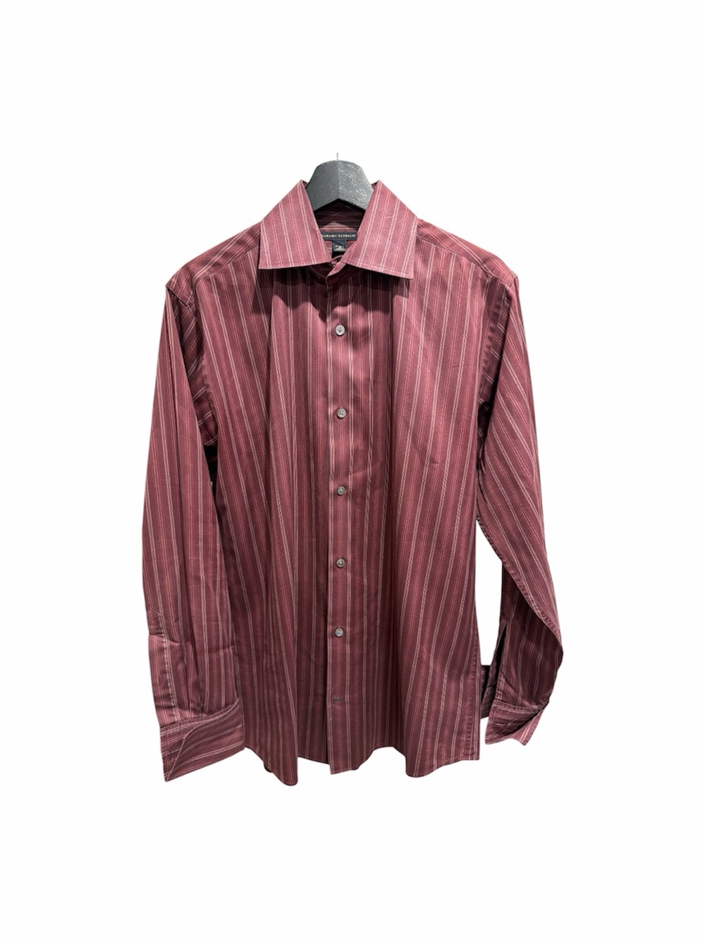 Banana Republic Striped Dress Shirt Burgundy Cotton M